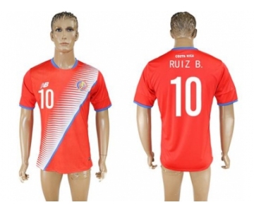 Costa Rica #10 Ruiz B. Home Soccer Country Jersey