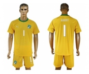 Cote dlvoire #1 Barry Home Soccer Country Jersey
