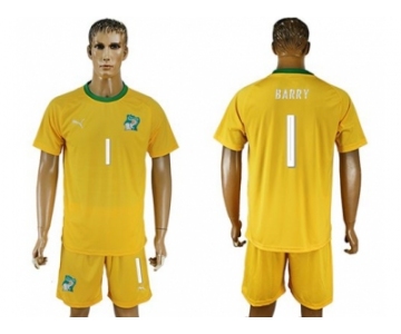 Cote dlvoire #1 Barry Home Soccer Country Jersey