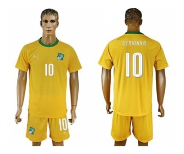Cote dlvoire #10 Gervinho Home Soccer Country Jersey