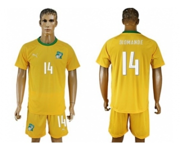 Cote dlvoire #14 Diomande Home Soccer Country Jersey