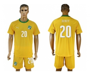 Cote dlvoire #20 Serey Home Soccer Country Jersey