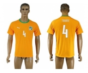 Cote dlvoire #4 Toure Home Soccer Country Jersey1