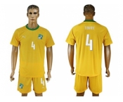 Cote dlvoire #4 Toure Home Soccer Country Jersey