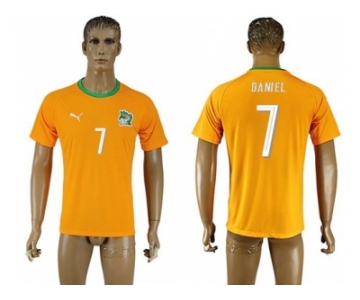 Cote dlvoire #7 Daniel Home Soccer Country Jersey1