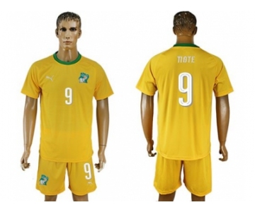 Cote dlvoire #9 Tiote Home Soccer Country Jersey
