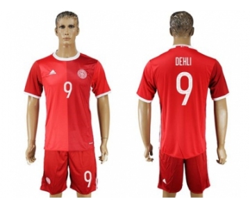 Danmark #9 Dehli Red Home Soccer Country Jersey