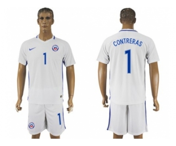 Chile #1 Contreras Away Soccer Country Jersey