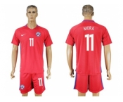 Chile #11 Mora Home Soccer Country Jersey