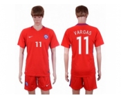 Chile #11 Vargas Home Soccer Country Jersey