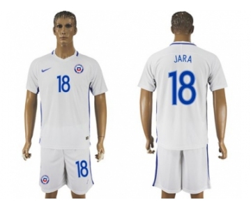 Chile #18 Jara Away Soccer Country Jersey
