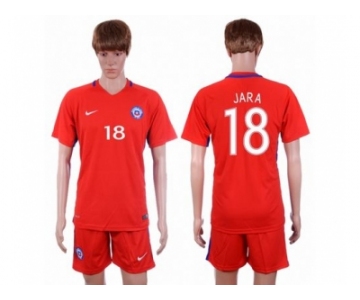 Chile #18 Jara Home Soccer Country Jersey