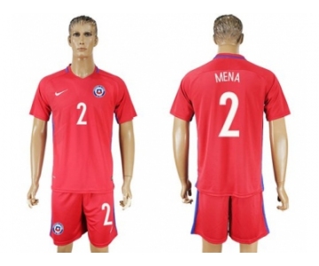 Chile #2 Mena Home Soccer Country Jersey