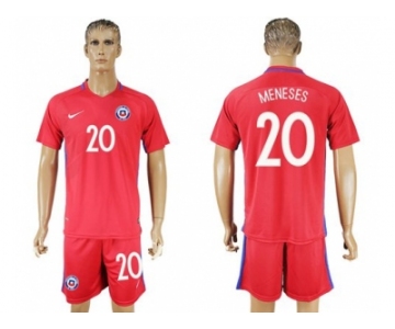 Chile #20 Meneses Home Soccer Country Jersey