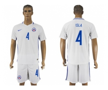 Chile #4 Isla Away Soccer Country Jersey