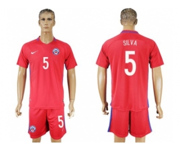 Chile #5 Silva Home Soccer Country Jersey
