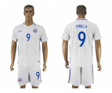 Chile #9 Pinilla Away Soccer Country Jersey