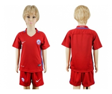 Chile Blank Home Kid Soccer Country Jersey