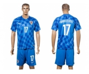 Croatia #17 Mandzukic Away Soccer Country Jersey