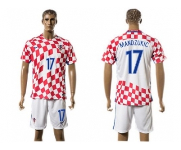 Croatia #17 Mandzukic Home Soccer Country Jersey