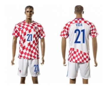 Croatia #21 Vida Home Soccer Country Jersey