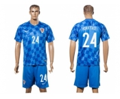 Croatia #24 Caktas Away Soccer Country Jersey