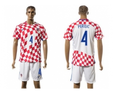 Croatia #4 Perisic Home Soccer Country Jersey