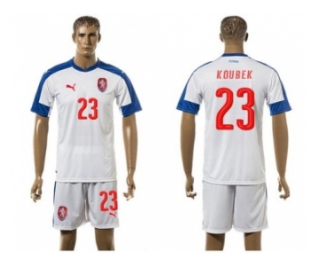 Czech #23 Koubek Away Soccer Country Jersey
