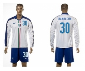 Italy #30 Ranocchia White Away Long Sleeves Soccer Country Jersey