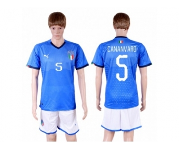 Italy #5 Cananvaro Home Soccer Country Jersey