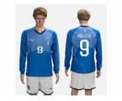 Italy #9 Inglese Blue Home Long Sleeves Soccer Country Jersey