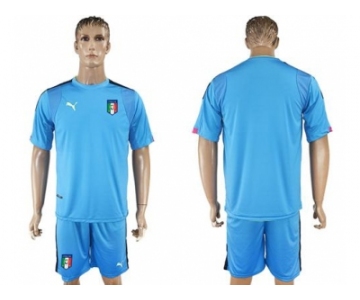 Italy Blank Blue Goalkeeper Soccer Country Jersey