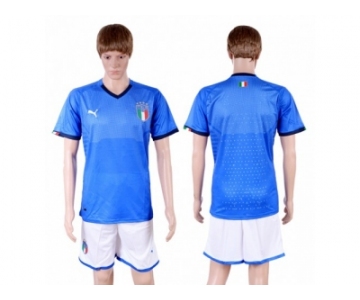 Italy Blank Home Soccer Country Jersey