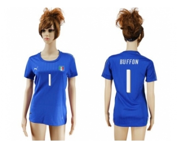 Women's Italy #1 Buffon Home Soccer Country Jersey