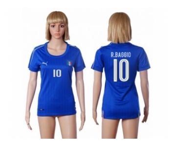 Women's Italy #10 R.Baggio Home Soccer Country Jersey