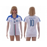 Women's Italy #10 Verratti Away Soccer Country Jersey
