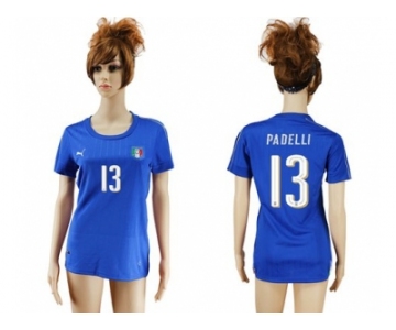 Women's Italy #13 Padelli Home Soccer Country Jersey