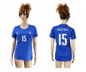 Women's Italy #15 Barzagli Home Soccer Country Jersey