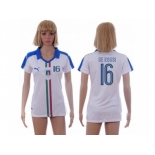 Women's Italy #16 De Rossi Away Soccer Country Jersey