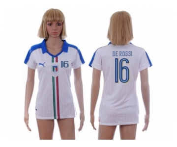 Women's Italy #16 De Rossi Away Soccer Country Jersey