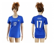 Women's Italy #17 Eder Home Soccer Country Jersey