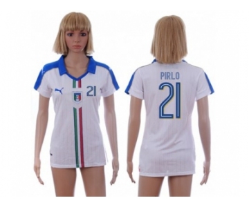 Women's Italy #21 Pirlo Away Soccer Country Jersey