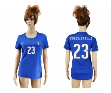 Women's Italy #23 Quagliarella Home Soccer Country Jersey