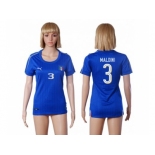 Women's Italy #3 Maldini Home Soccer Country Jersey