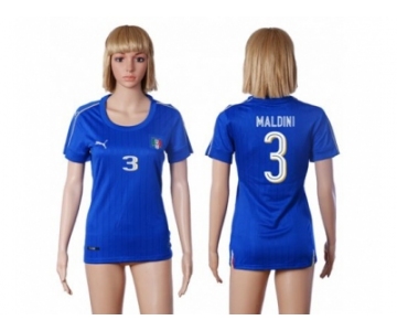 Women's Italy #3 Maldini Home Soccer Country Jersey