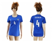 Women's Italy #4 Darmian Home Soccer Country Jersey