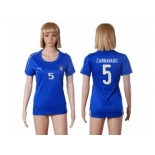 Women's Italy #5 Cannavaro Home Soccer Country Jersey
