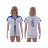 Women's Italy #6 Baresi Away Soccer Country Jersey