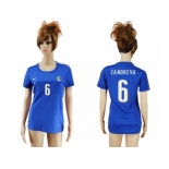 Women's Italy #6 Candreva Home Soccer Country Jersey