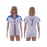 Women's Italy #7 Del Piero Away Soccer Country Jersey
